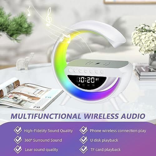 LED WIRELESS CHARGING SPEAKER Music ringtone Wireless Charging Discharge and charge immediately Seven Color Selections Sept Choix De