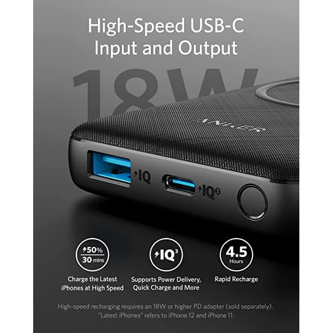 Anker Wireless Power Bank 10,000mAh PD PowerCore III 10K Portable Charger with Qi-certified 10W Charging and 18W Shop
