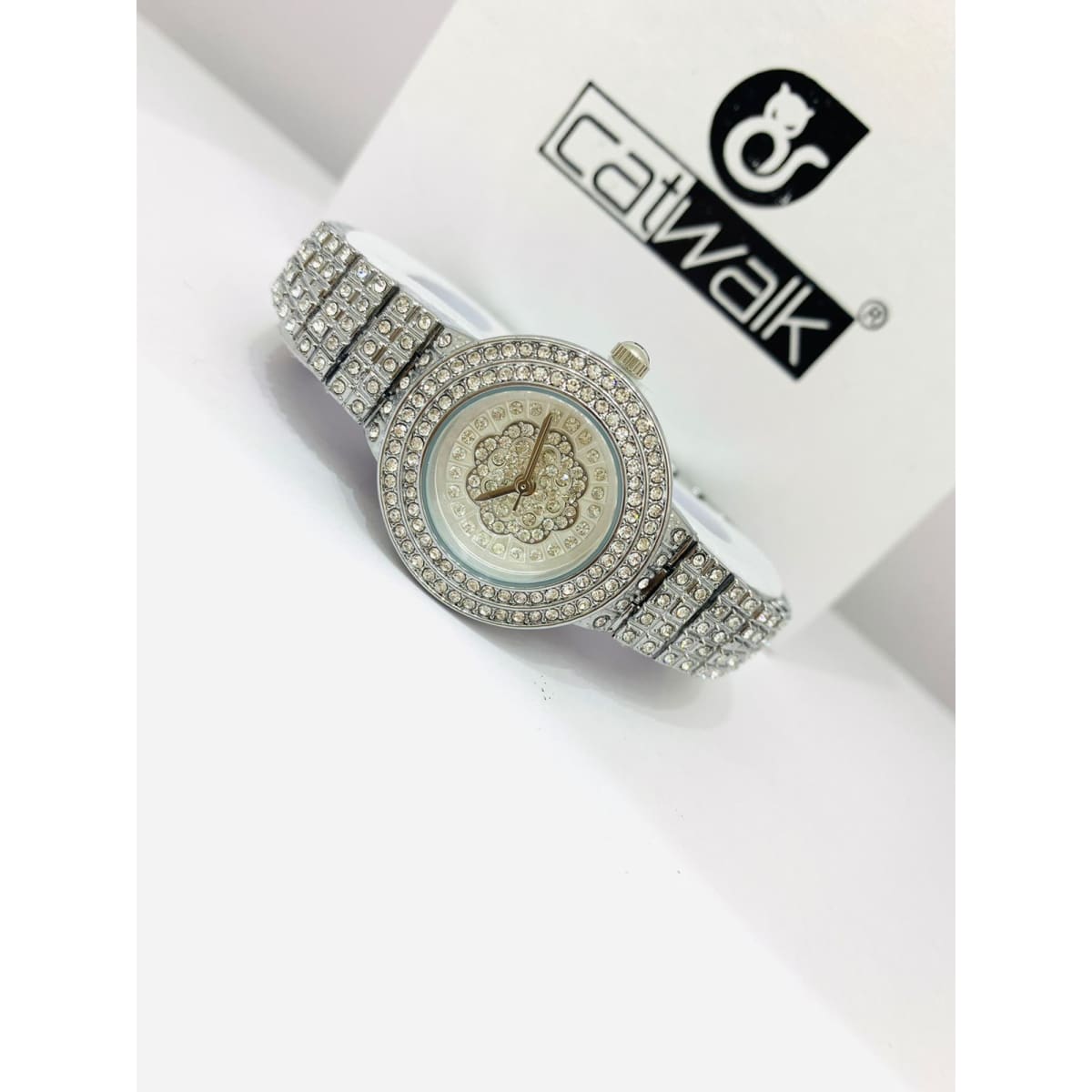 Catwalk CW2022/1 Fashionable Cz Stone Covered Analog Stainless Watch for Women with Gift Box Shop