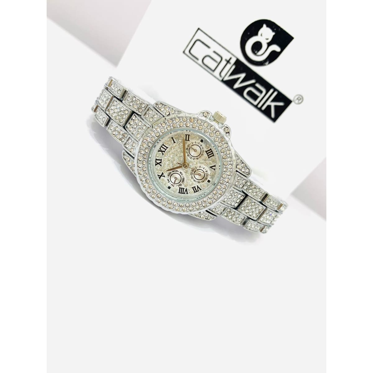 Catwalk CW2022/2 Stone Covered Analog Stainless Watch for Women with Gift Box Shop