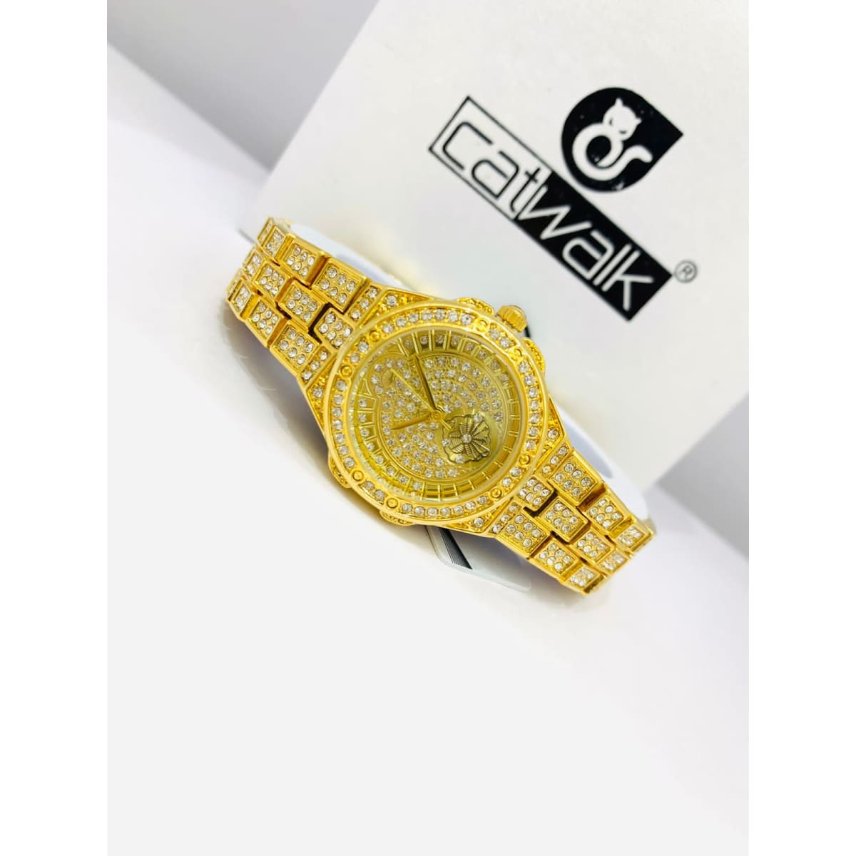 Catwalk CW2022/3 Fashionable Cz Stone Covered Analog Stainless Watch for Women with Gift Box Shop