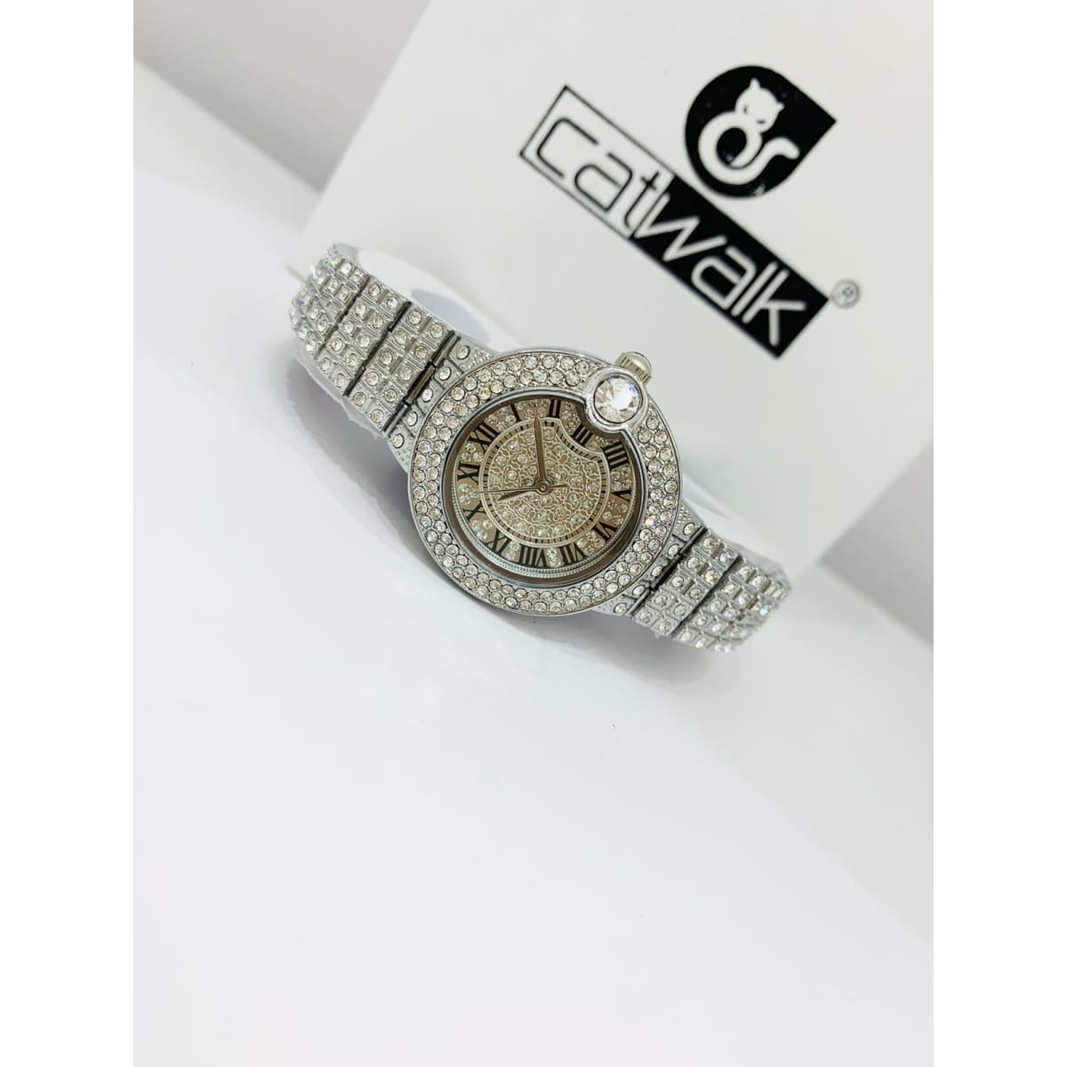 Catwalk CW2022/5 Fashionable Cz Stone Covered Analog Stainless Watch for Women with Gift Box Shop