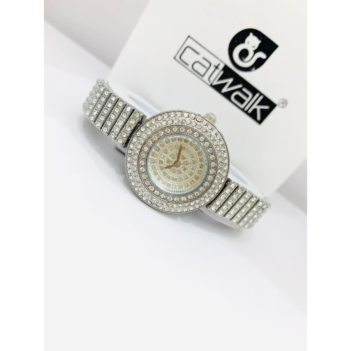 Catwalk CW2022/9 Fashionable Cz Stone Covered Analog Stainless Dial Watch for Women with Gift Box Shop